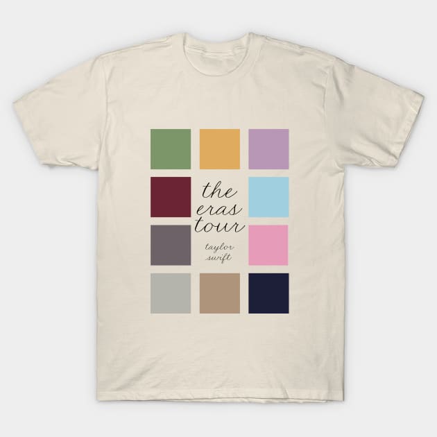 Taylor Swift The Eras Tour Color block Albums T-Shirt by Designedby-E